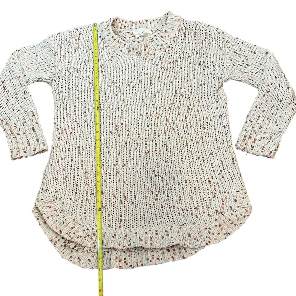 Jessica Simpson Cream Confetti Knit Sweater with Colorful Accents, Size‎ L - Picture 5 of 9